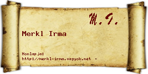Merkl Irma névjegykártya